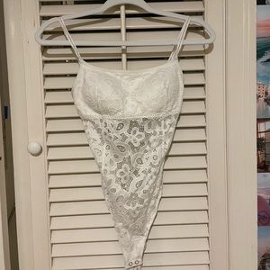 White lace bodysuit